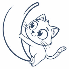 Fototapeta premium funny cartoon cat image vector illustration free online.