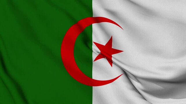 waving national flag of algeria