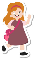 Student With Backpack Sticker