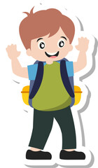 Student With Backpack Sticker