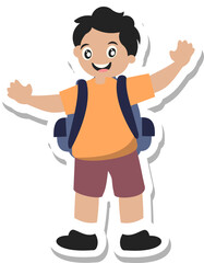 Student With Backpack Sticker