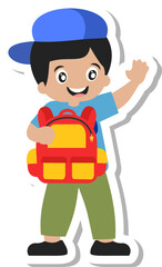 Student With Backpack Sticker