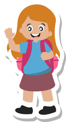 Student With Backpack Sticker