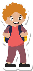 Student With Backpack Sticker