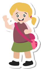 Student With Backpack Sticker