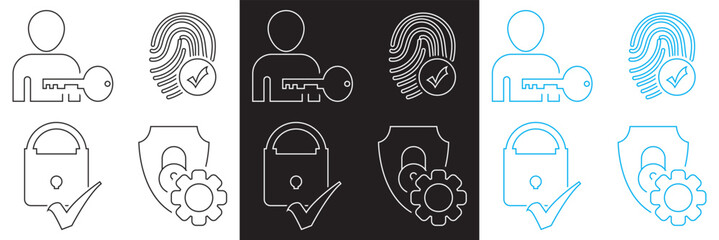Fototapeta premium Digital Identity Icon . Cybersecurity, privacy, verification, ID card, access, user security authentication etc. Vector for websites, mobile interfaces, banner etc. EPS 10