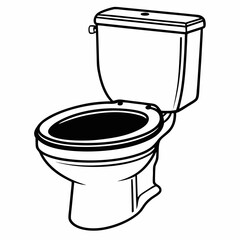 toilet of a line art vector