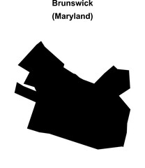 Brunswick (Maryland) blank outline map