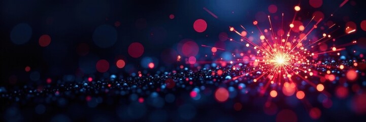 Fototapeta premium A burst of vibrant sparkles against a deep black canvas , fireworks, energy