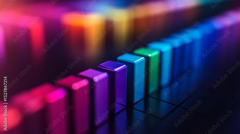 Aufkleber aerial view of a d bar chart with glossy finishes in vibrant colors, arranged in ascending order, cr