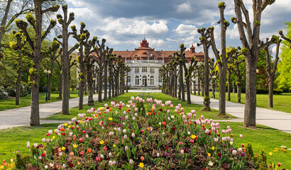 Historical Spa Building and Garden in Karlovy Vary (Czech Republic)
