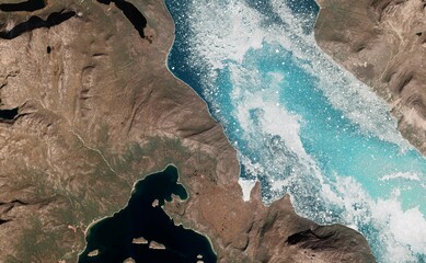 High-Resolution Aerial View of Ice Formations