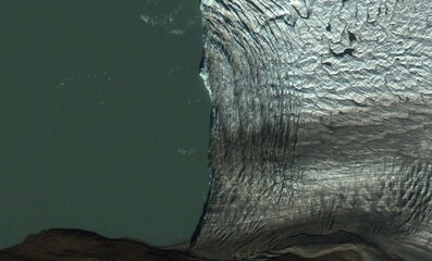 High-Resolution Aerial View of Ice Formations