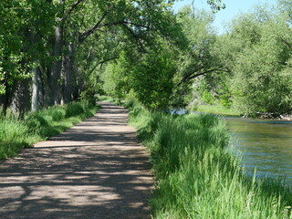 Early summer view of Boulder creek and walking trail, Colorado © Ted