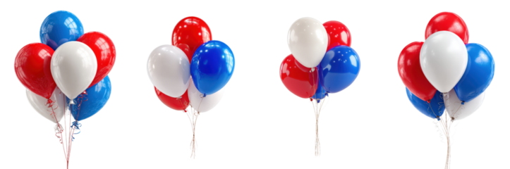 Colorful Balloons in Red, White, and Blue for Celebrations
