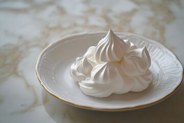 A plate of meringue generative AI