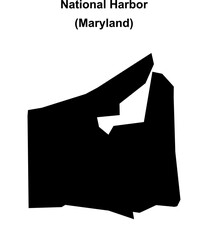 National Harbor (Maryland) blank outline map