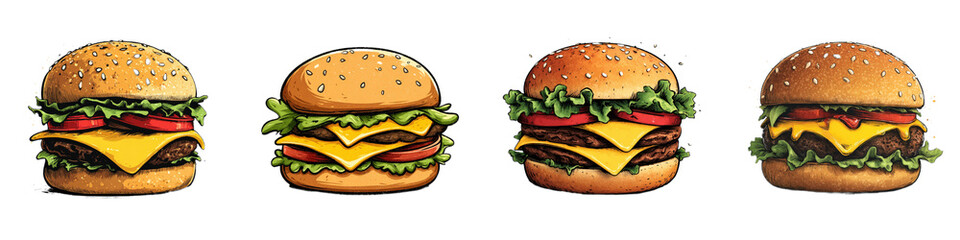 Delicious Gourmet Burgers with Fresh Ingredients and Toppings