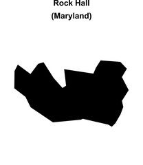 Rock Hall (Maryland) blank outline map