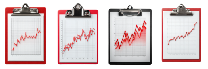 Business Growth Trends Displayed on Clipboards with Graphs