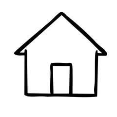 家　線画　手書き