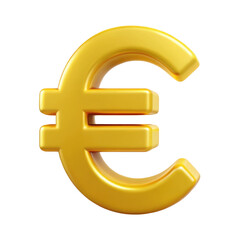 Obraz premium golden euro sign render icon in cartoon plastic st