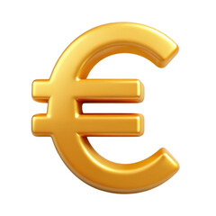 Obraz premium golden euro sign render icon in cartoon plastic st