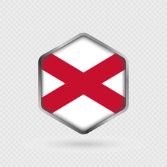 Obraz premium Northern Ireland Flag in Hexagon Shape.