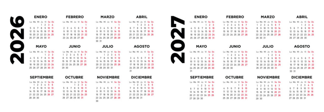 calendario 2026 2027 español