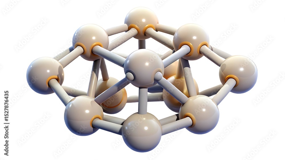 Poster abstract 3d molecular structure model isolated on white background