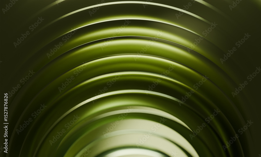 Poster elegant green gradient circular loops design - contemporary abstract rounded shapes with smooth refl