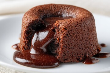 A warm, rich chocolate lava cake