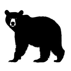 a black silhouette of a bear on a white background bear, black, brown, large, silhouette , Generative art.