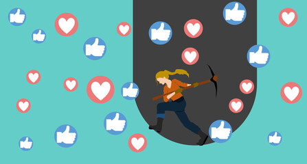 インフルエンサーのグラフィック素材イラスト