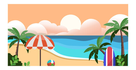 Summer beach landscape background