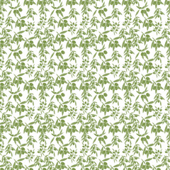 Olive tree branch. Seamless pattern. Vector illustration.