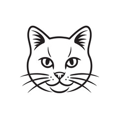 Fototapeta premium vector illustration of a cat head