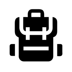 Fototapeta premium Backpack Icon for Travel, Hiking, and School: Modern black backpack icon, great for travel, hiking, adventure, school, or gym and active lifestyle designs.