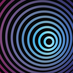 Obraz premium Radiant circular rings, vibrant blue gradient, stylish geometric art, optical illusion, bold design