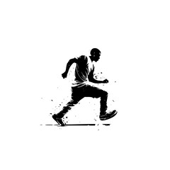abstract silhouette of a soccer player running to kick the ball abstract, art, ball, basketball player, man, run, silhouette, skateboard, soccer player , Generative art.