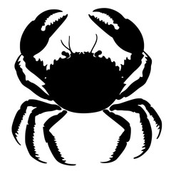 a black and white illustration of a crab black, claw, crab, illustration, silhouette , Generative art.
