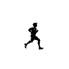 a black silhouette of a man running against a white background black, man, run, runner, silhouette, woman , Generative art.