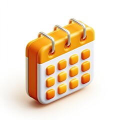3D Isometric Orange Calendar Icon