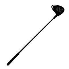 a black silhouette of a stick for playing golf on a white background black, club, golf, head, icon, silhouette, stick , Generative art.