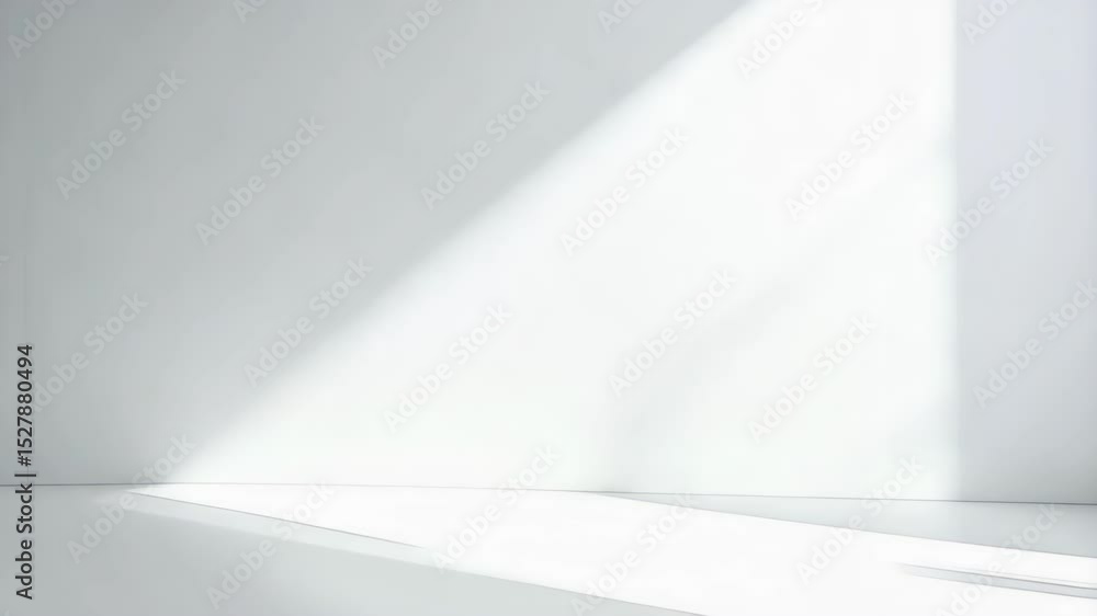 Poster white minimalist space with sunlight, showcasing a product platform, abstract presentation backgroun