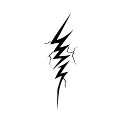 black lightning on a white background for logo or design abstract, art, black, design, lightning, logo, tattoo , Generative art.