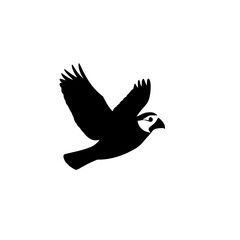 a black silhouette of an eagle in flight with wings spread bird, black, eagle, flight, fly, icon, silhouette, wing , Generative art.