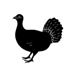 the black silhouette of a turkey on a white background illustration bird, black, icon, illustration, silhouette, turkey , Generative art.