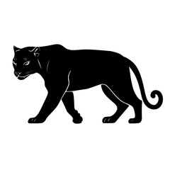 a black silhouette of a cat on a white background black, cat, illustration, silhouette, walk , Generative art.