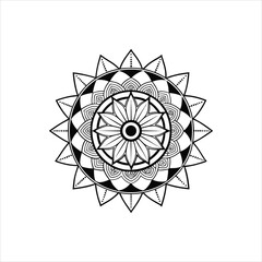 Fototapeta premium Abstract geometric vector ornament pattern with a star, flower, and compass design elements